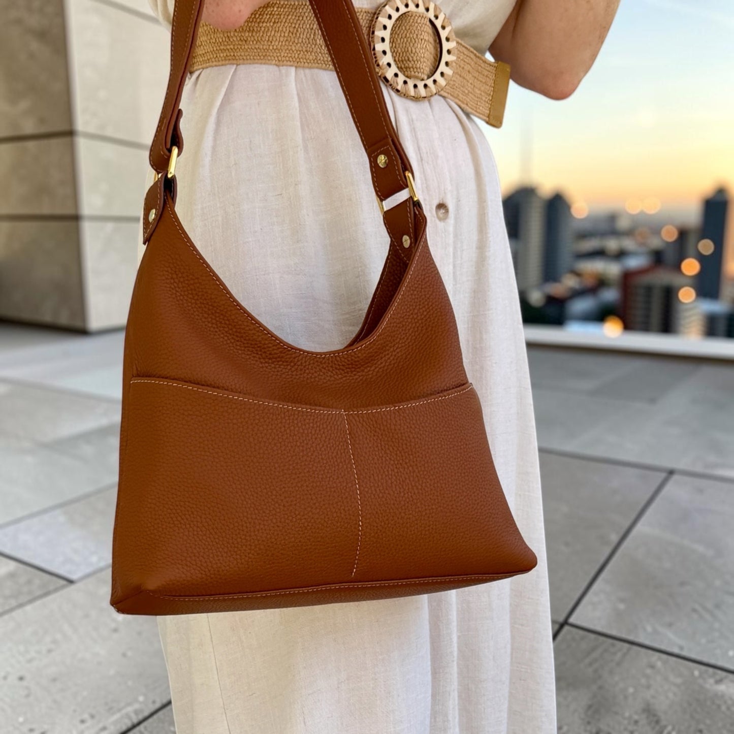 Vella Shoulder Bag-Cognac