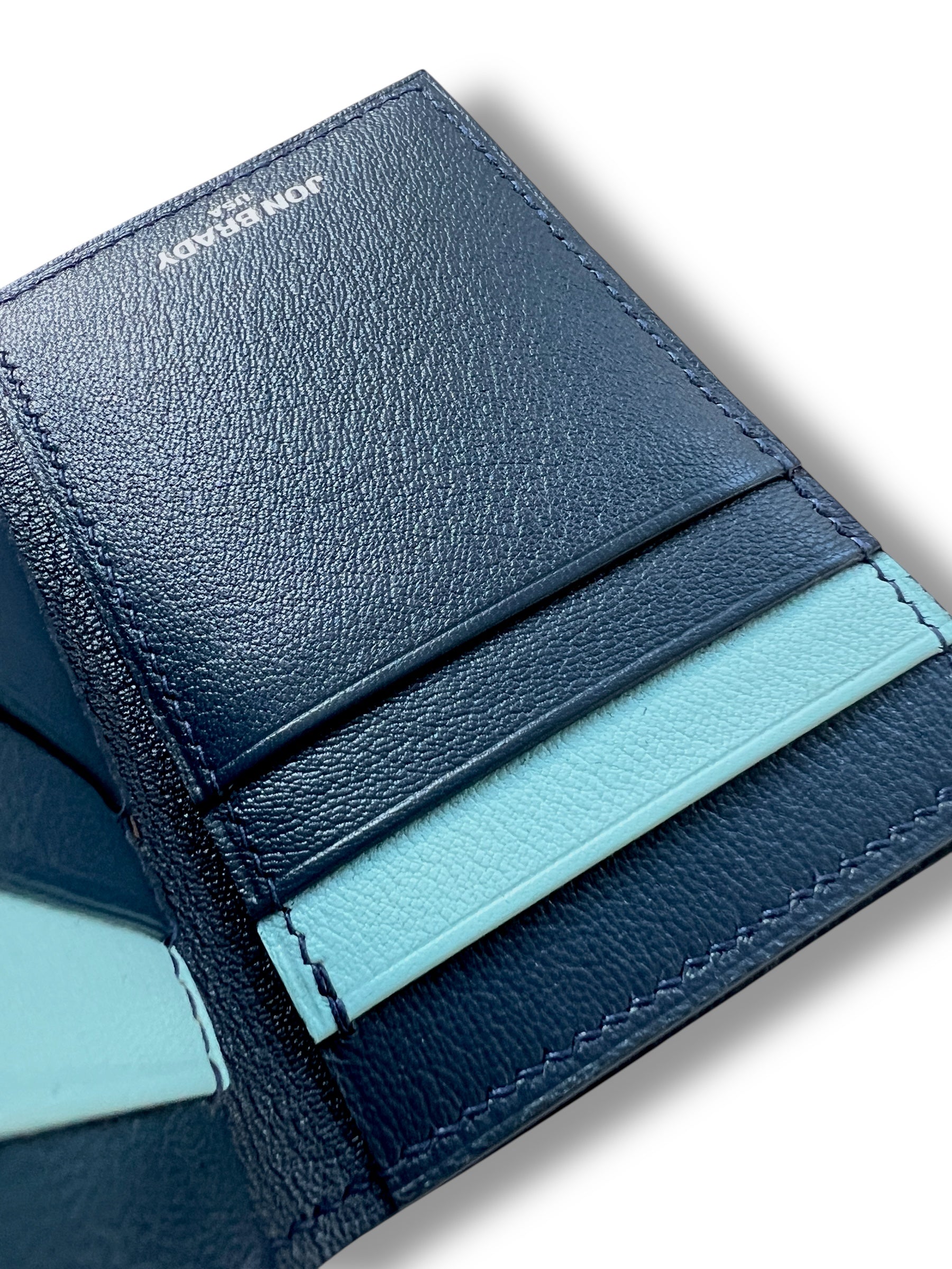 Hamilton wallet in chèvre  with chèvre interior, handcrafted by Jon Brady USA.