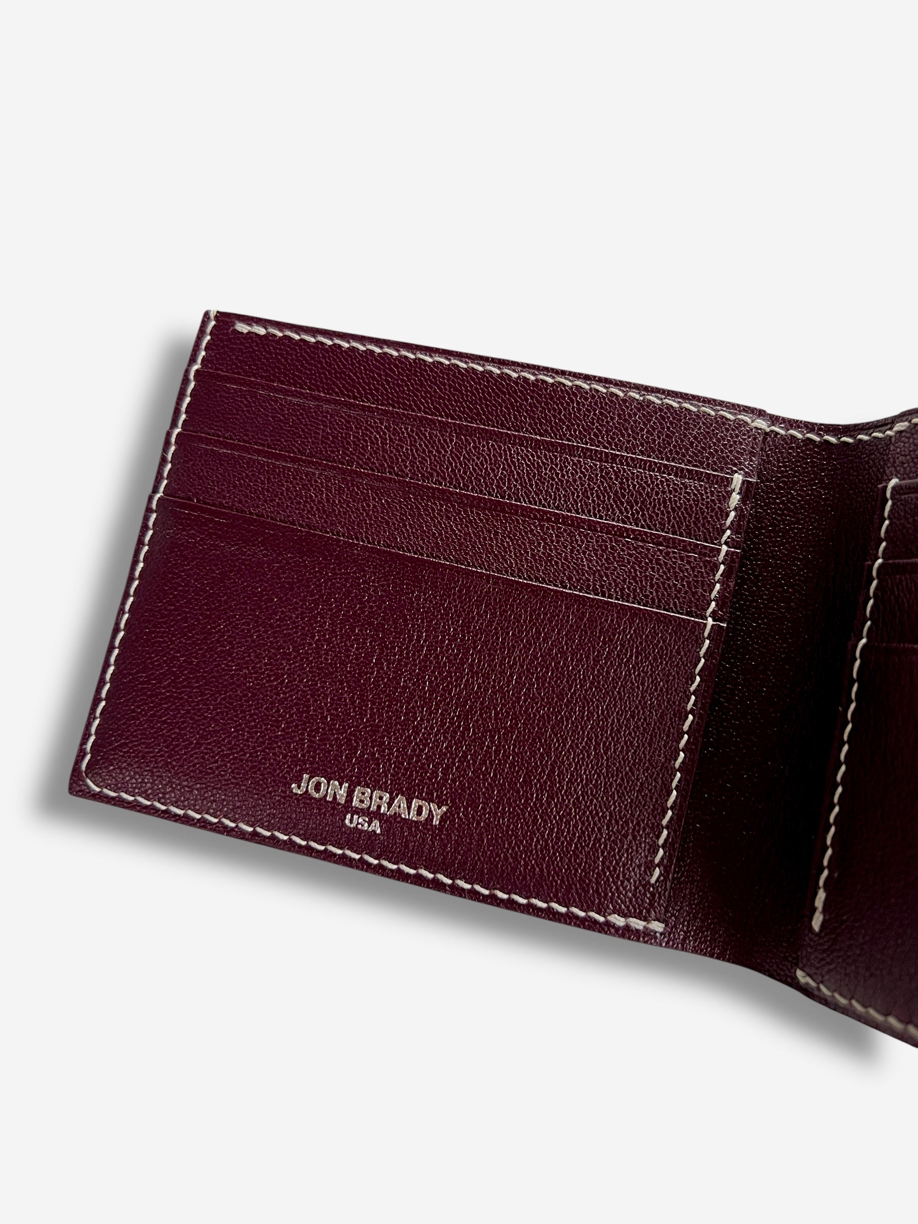 Ashford wallet in chèvre with chèvre interior, handcrafted by Jon Brady USA.