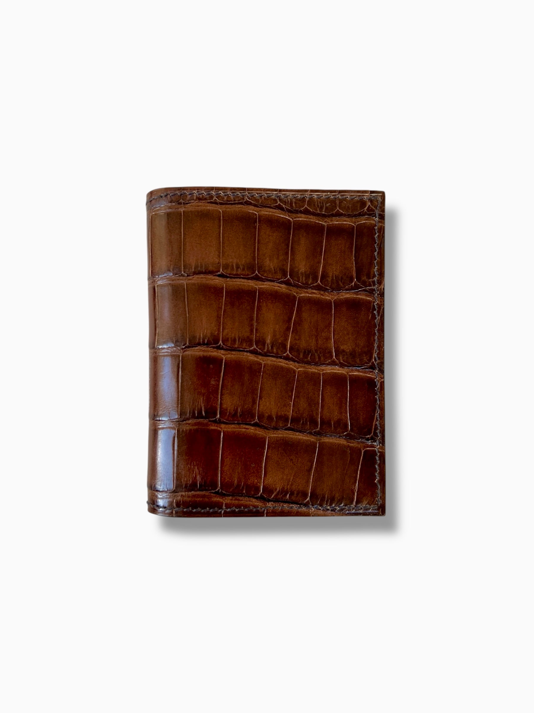 Camden wallet in alligator with chèvre interior, handcrafted by Jon Brady USA.