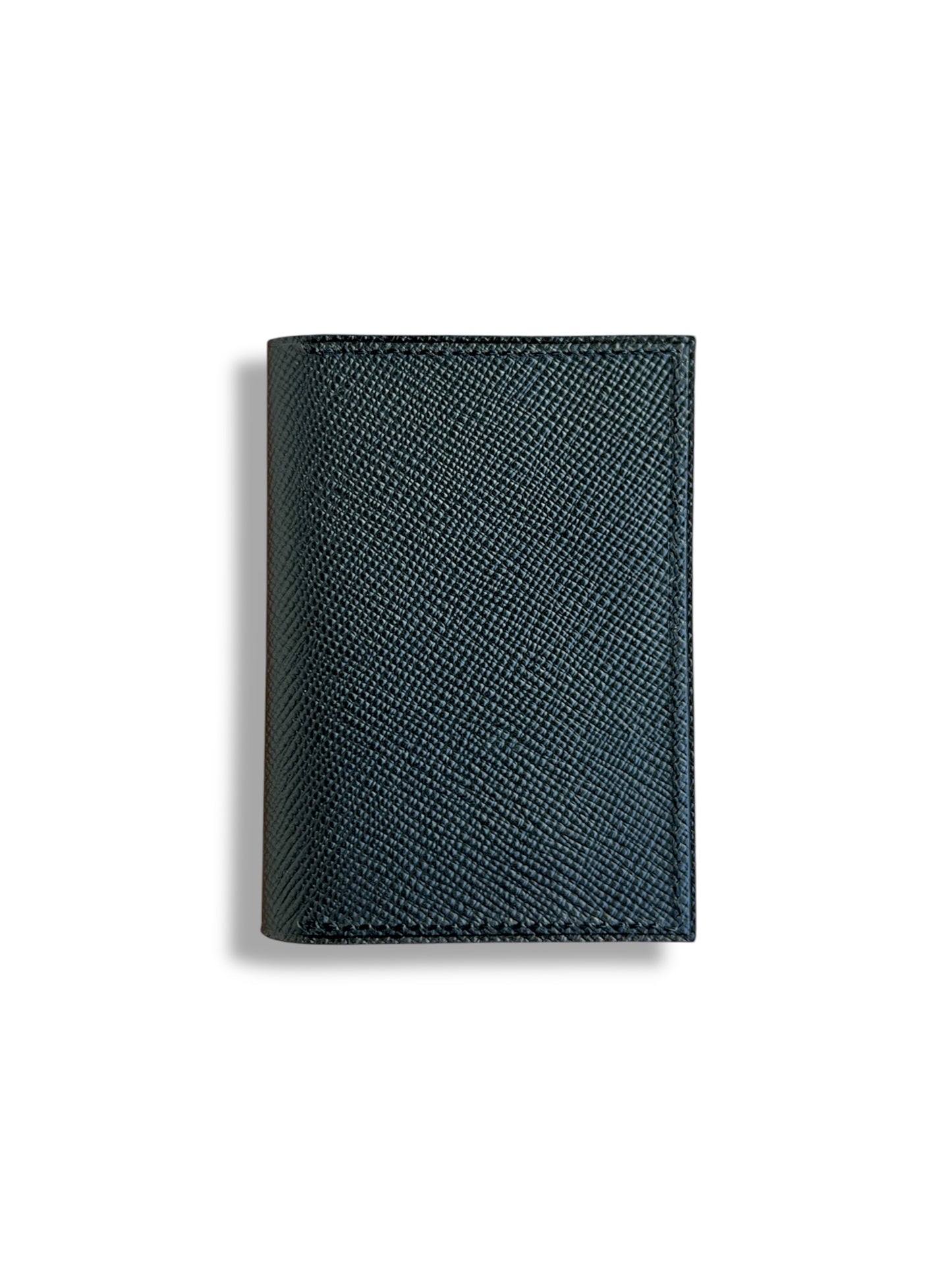 Beckett Wallet in Black Full-Grain Italian Leather with Red Museum Accents