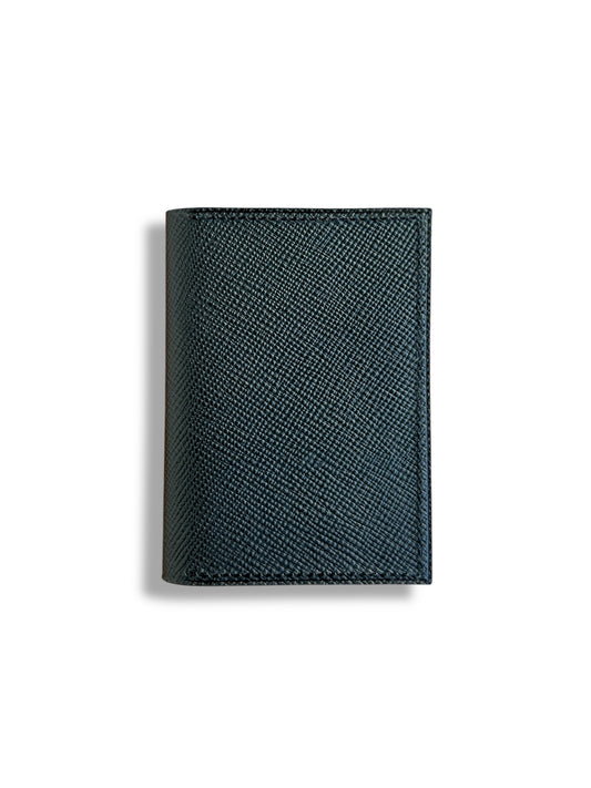 Beckett Wallet in Black Full-Grain Italian Leather with Red Museum Accents