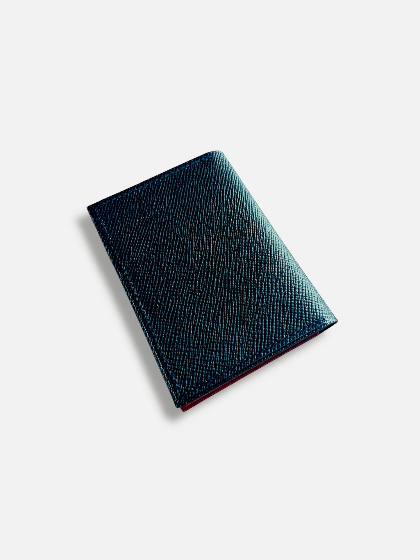 Beckett Wallet in Black Full-Grain Italian Leather with Red Museum Accents