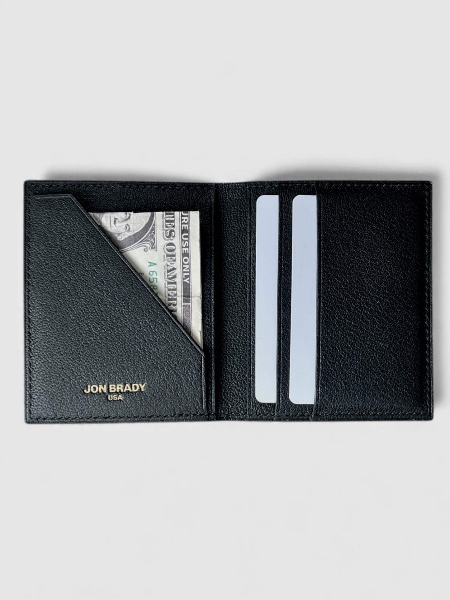 Knox Wallet in Black Calf & French Chèvre